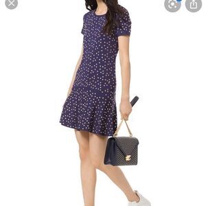 MICHAEL KORS Heart Studded Mini Shift Dress Blue. Size M NEW $380